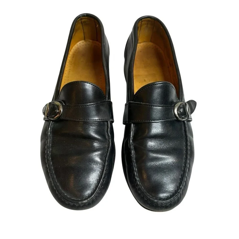 Allen Edmonds Fairmont Black Leather Slip On Loafers Men's Size 9 EEE